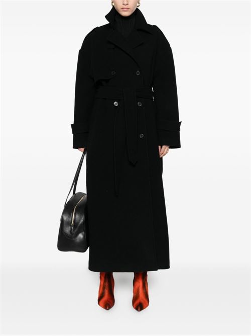 Double-breasted coat with belt THE NINA STUDIO | N9277PARMABLACK